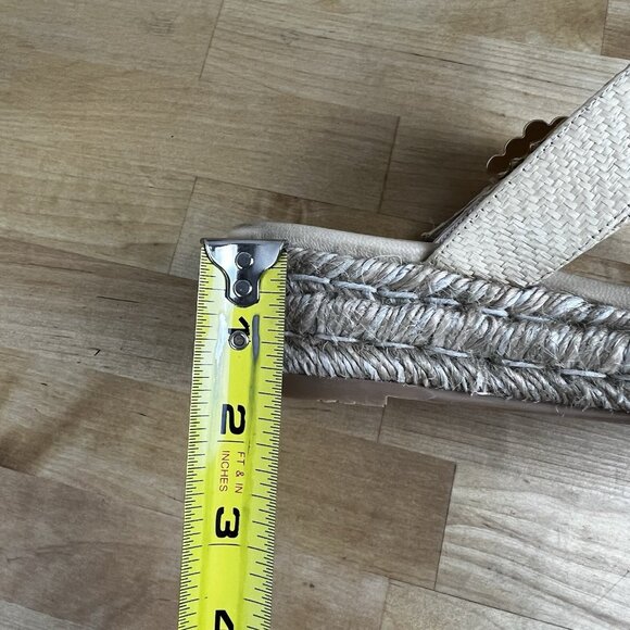 Stuart Weitzman Pearl Espadrille Platform Wedge Sandals Raffia Thong‎ Size 5 - Picture 11 of 12